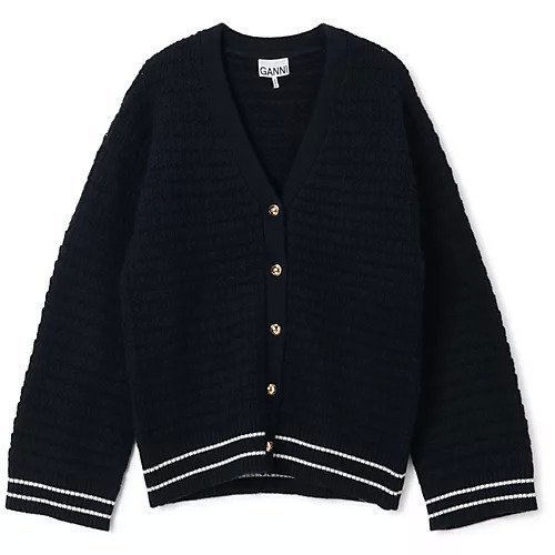 【ガニー/GANNI】のCotton Wool Mix Boxy Cardigan インテリア・キッズ・メンズ・レディースファッション・服の通販 founy(ファウニー) https://founy.com/ ファッション Fashion レディースファッション Fashion for Women トップス・カットソー Cut & Sew Tops カーディガン・羽織り Layered Style Cardigans 2025年 2025 2025-2026秋冬・A/W Autumn/Winter 2025–26 AW25–26 カーディガン Cardigan, Knitwear バランス Balance, Style Balance 洗える Machine Washable |ID: prp329100004961259 ipo3291000000037248321