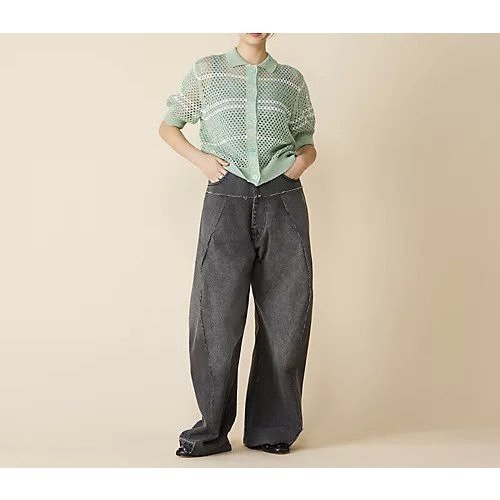 【アダワス/ADAWAS】のMESH POLO-CARDIGAN 人気、トレンドファッション・服の通販 founy(ファニー) 　ファッション　Fashion　レディースファッション　Fashion for Women　トップス・カットソー　Cut & Sew Tops　カーディガン・羽織り　Layered Style Cardigans　ボーダー　Border, Stripe　メッシュ　Mesh, Net Fabric　ランダム　Random, Irregular　人気　Popular, Best Seller　羽織　Haori, Light Jacket　other-2|ID: prp329100004961263 ipo3291000000037222582