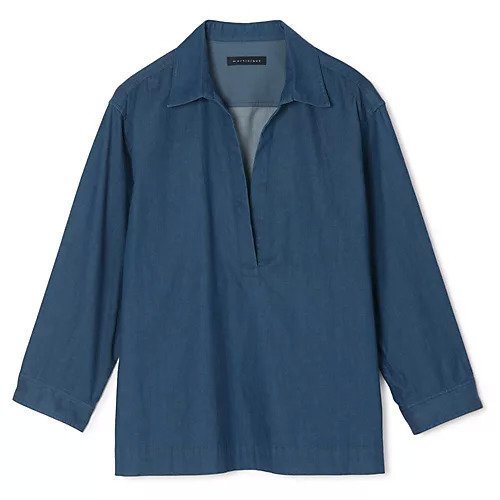 【マルティニーク/martinique】のデニムスキッパーシャツ(セットアップ可) 人気、トレンドファッション・服の通販 founy(ファニー) 　ファッション　Fashion　レディースファッション　Fashion for Women　トップス・カットソー　Cut & Sew Tops　シャツ・ブラウス・オフィスカジュアル　Elegant Blouses & Button-Ups　おすすめ　Recommended / Our Picks　スキッパー　Skipper, Open Collar　ストレッチ　Stretch, Stretchy Fabric　スリット　Slit, Slit Detail　セットアップ　Set-Up, Coordinated Outfit　デニム　Denim, Jeans Material　バランス　Balance, Style Balance　リラックス　Relax, Relaxed Fit　エレガント 上品　Elegant　洗える　Machine Washable　 other-1|ID: prp329100004961265 ipo3291000000037222586