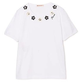 【マルニ/MARNI】のT-SHIRT 人気、トレンドファッション・服の通販 founy(ファニー) ファッション Fashion レディースファッション Fashion for Women トップス・カットソー Cut & Sew Tops シャツ・ブラウス・オフィスカジュアル Elegant Blouses & Button-Ups ロングTシャツ・Tシャツ Longline T-Shirts & Tees スパンコール Sequins, Sequin Embellishment バランス Balance, Style Balance フラワー Flower, Floral モチーフ Motif, Design Theme 洗える Machine Washable |ID:prp329100004961269
