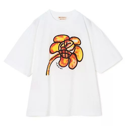 【マルニ/MARNI】のT-SHIRT インテリア・キッズ・メンズ・レディースファッション・服の通販 founy(ファウニー) https://founy.com/ ファッション Fashion レディースファッション Fashion for Women トップス・カットソー Cut & Sew Tops シャツ・ブラウス・オフィスカジュアル Elegant Blouses & Button-Ups ロングTシャツ・Tシャツ Longline T-Shirts & Tees 2025年 2025 2025-2026秋冬・A/W Autumn/Winter 2025–26 AW25–26 コラボ Collaboration, Collab フラワー Flower, Floral フロント Front, Front Design プリント Print, Printed Pattern 洗える Machine Washable |ID: prp329100004961276 ipo3291000000037248053