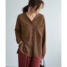 【スタイルデリ/STYLE DELI】の袖口リブの身頃がポケットVネックシャツ ブラウン|ID: prp329100004961297 ipo3291000000037248477