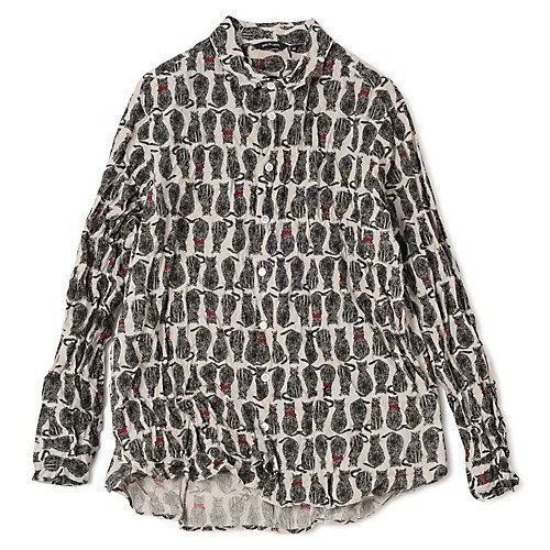 【パドカレ/pas de calais】の25AW catpatrol プリントBL インテリア・キッズ・メンズ・レディースファッション・服の通販 founy(ファニー) 　ファッション　Fashion　レディースファッション　Fashion for Women　2025年　2025　2025-2026秋冬・A/W　Autumn/Winter 2025–26 AW25–26　スカーフ　Scarf, Neckwear　スタンダード　Standard, Basic　チェック　Check, Plaid, Tartan　フェミニン　Feminine, Girly　プリント　Print, Printed Pattern　モノトーン　Monotone, Black and White　ロング　Long, Long-Length　洗える　Machine Washable　猫　Cat, Kitty　A/W・秋冬　Autumn/Winter　アイボリー|ID: prp329100004961302 ipo3291000000037222781