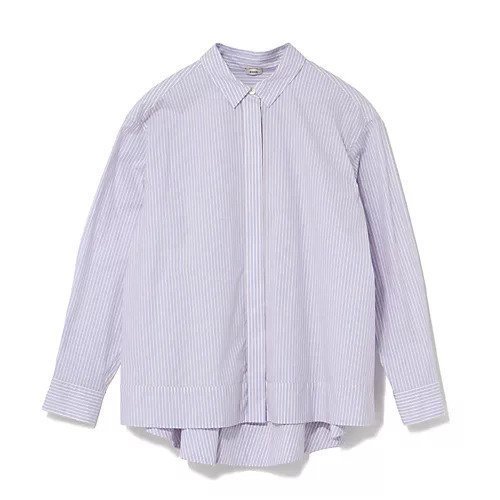 【ドロウェル/drawell】のバックフレアシャツ インテリア・キッズ・メンズ・レディースファッション・服の通販 founy(ファニー) 　ファッション　Fashion　レディースファッション　Fashion for Women　トップス・カットソー　Cut & Sew Tops　シャツ・ブラウス・オフィスカジュアル　Elegant Blouses & Button-Ups　バッグ　Bags　ストライプ　Stripe, Striped Pattern　パステル　Pastel, Soft Color　フレア　Flare, Flared　夏　Summer　洗える　Machine Washable　ブルー|ID: prp329100004961327 ipo3291000000037222902