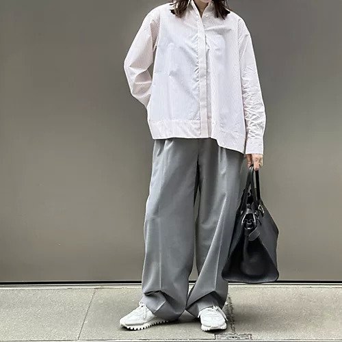 【ドロウェル/drawell】のバックフレアシャツ 人気、トレンドファッション・服の通販 founy(ファニー) 　ファッション　Fashion　レディースファッション　Fashion for Women　トップス・カットソー　Cut & Sew Tops　シャツ・ブラウス・オフィスカジュアル　Elegant Blouses & Button-Ups　バッグ　Bags　ストライプ　Stripe, Striped Pattern　パステル　Pastel, Soft Color　フレア　Flare, Flared　夏　Summer　洗える　Machine Washable　other-3|ID: prp329100004961327 ipo3291000000037222904