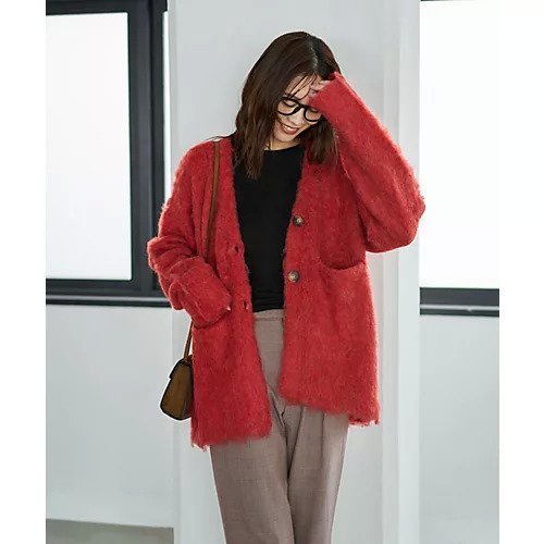 【スタイルデリ/STYLE DELI】の【LUXE】毛起こしブークレポケットカーディガン インテリア・キッズ・メンズ・レディースファッション・服の通販 founy(ファニー) 　ファッション　Fashion　レディースファッション　Fashion for Women　トップス・カットソー　Cut & Sew Tops　カーディガン・羽織り　Layered Style Cardigans　イエロー　Yellow　エアリー　Airy Texture　オレンジ　Orange　カーディガン　Cardigan, Knitwear　ジャケット　Jacket, Outerwear　ストレート　Straight, Straight Cut　スリット　Slit, Slit Detail　長袖　Long Sleeve, Full Sleeve　パターン　Pattern, Design Print　パープル　Purple, Violet　フロント　Front, Front Design　ポケット　Pocket, Pocket Detail　マーブル　Marble, Marble Pattern　ミックス　Mix, Mixed Style　ライダース　Riders　ラグジュアリー　Luxury, Elegant　ワイド　Wide, Wide Fit　おすすめ　Recommended / Our Picks　レッド|ID: prp329100004961373 ipo3291000000037223157