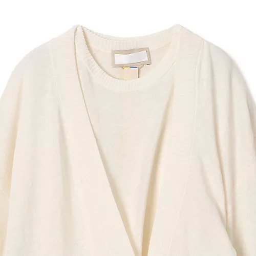 【リトコフスカヤ/LITKOVSKA】のLayered Knit Cardigan 人気、トレンドファッション・服の通販 founy(ファニー) 　ファッション　Fashion　レディースファッション　Fashion for Women　トップス・カットソー　Cut & Sew Tops　ニット　Knit Tops & Sweaters　カーディガン・羽織り　Layered Style Cardigans　アシンメトリー　Asymmetrical Style　カーディガン　Cardigan, Knitwear　ドレープ　Drape, Draping Fabric　リネン　Linen, Linen Fabric　other-3|ID: prp329100004961385 ipo3291000000037223210