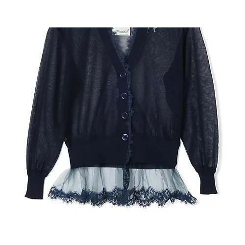 【ミュベール/MUVEIL】のシアーレースカーディガン インテリア・キッズ・メンズ・レディースファッション・服の通販 founy(ファニー) 　ファッション　Fashion　レディースファッション　Fashion for Women　トップス・カットソー　Cut & Sew Tops　カーディガン・羽織り　Layered Style Cardigans　カーディガン　Cardigan, Knitwear　コンパクト　Compact, Small Size　バランス　Balance, Style Balance　ビビッド　Vivid, Bright Tone　ランジェリー　Lingerie, Intimate Wear　navy|ID: prp329100004961438 ipo3291000000037223460