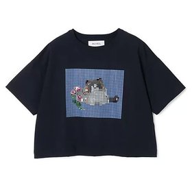【ミュベール/MUVEIL】 キャットプリント刺繍Tシャツ大人の最旬トレンドファッション＆コーディネート founy(ファウニー) ファッション Fashion レディースファッション Fashion for Women トップス・カットソー Cut & Sew Tops シャツ・ブラウス・オフィスカジュアル Elegant Blouses & Button-Ups ロングTシャツ・Tシャツ Longline T-Shirts & Tees グラフィック Graphic, Graphic Design スパンコール Sequins, Sequin Embellishment ドット Polka Dot, Dot Pattern バランス Balance, Style Balance 洗える Machine Washable |ID:prp329100004961439