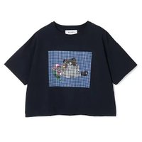【ミュベール/MUVEIL】のキャットプリント刺繍Tシャツ 大人の最旬トレンドファッション＆コーディネート founy(ファウニー) ファッション Fashion レディースファッション Fashion for Women トップス・カットソー Cut & Sew Tops シャツ・ブラウス・オフィスカジュアル Elegant Blouses & Button-Ups ロングTシャツ・Tシャツ Longline T-Shirts & Tees グラフィック Graphic, Graphic Design スパンコール Sequins, Sequin Embellishment ドット Polka Dot, Dot Pattern バランス Balance, Style Balance 洗える Machine Washable |ID:prp329100004961439