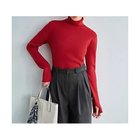 【スタイルデリ/STYLE DELI】の柔らかなカシミヤ混リブ編みタートルニット レッド|ID: prp329100004961465 ipo3291000000037223616