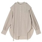 【プレインピープル/PLAIN PEOPLE】の綿シルクビエラ/タイプライターチェックスカーフ付きノーカラーシャツ アイボリー|ID: prp329100004961472 ipo3291000000037223666