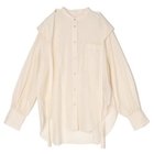 【プレインピープル/PLAIN PEOPLE】の綿シルクビエラ/タイプライターチェックスカーフ付きノーカラーシャツ 生成り|ID: prp329100004961472 ipo3291000000037223667