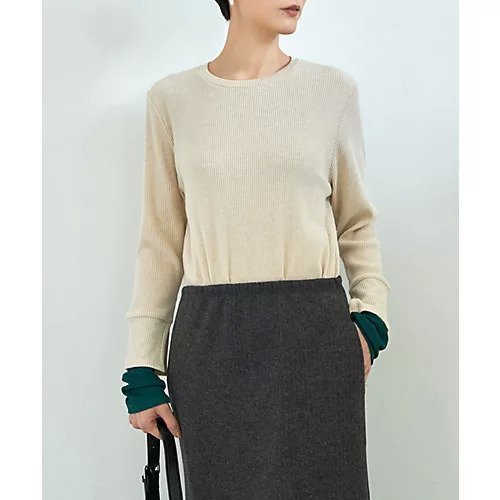 【スタイルデリ/STYLE DELI】のカラーレイヤードリブカットソートップス インテリア・キッズ・メンズ・レディースファッション・服の通販 founy(ファウニー) https://founy.com/ ファッション Fashion レディースファッション Fashion for Women トップス・カットソー Cut & Sew Tops カットソー・ベーシックTシャツ Cut-and-Sewn Tops / Stretch Tees & Basics イエロー Yellow オレンジ Orange カットソー Cut and Sewn Top 切替 Switching, Contrast Panel サロペット Overalls, Salopette ジャケット Jacket, Outerwear ストレート Straight, Straight Cut スリット Slit, Slit Detail なめらか Smooth, Silky Texture 長袖 Long Sleeve, Full Sleeve ベスト Vest, Waistcoat ラウンド Round, Round Neck エレガント 上品 Elegant |ID: prp329100004961475 ipo3291000000037223693