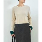 【スタイルデリ/STYLE DELI】のカラーレイヤードリブカットソートップス ライトベージュ×グリーン|ID: prp329100004961475 ipo3291000000037223694