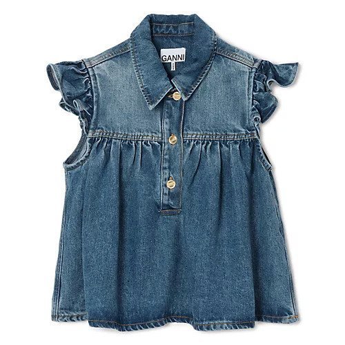 【ガニー/GANNI】のLight Weight Denim Top インテリア・キッズ・メンズ・レディースファッション・服の通販 founy(ファウニー) https://founy.com/ ファッション Fashion レディースファッション Fashion for Women ワンピース Dresses ギャザー Gathered, Ruffled クール Cool, Chic デニム Denim, Jeans Material 洗える Machine Washable |ID: prp329100004961515 ipo3291000000037223909