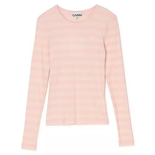 【ガニー/GANNI】のSoft Cotton Stripe Rib Longsleeve インテリア・キッズ・メンズ・レディースファッション・服の通販 founy(ファウニー) https://founy.com/ ファッション Fashion レディースファッション Fashion for Women トップス・カットソー Cut & Sew Tops ジャケット Jacket, Outerwear フィット Fit, Slim Fit リブニット Rib Knit, Ribbed Knit レトロ Retro, Vintage Style 洗える Machine Washable |ID: prp329100004961518 ipo3291000000037241291