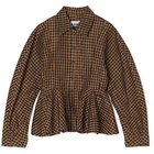 【ガニー/GANNI】のCrinkled Taffeta Check Peplum Shirt Tobacco Brown|ID: prp329100004961520 ipo3291000000037223934