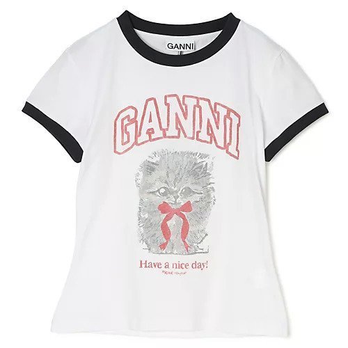 【ガニー/GANNI】のBasic Cotton Jersey Margot Kitty Print インテリア・キッズ・メンズ・レディースファッション・服の通販 founy(ファウニー) https://founy.com/ ファッション Fashion レディースファッション Fashion for Women おすすめ Recommended / Our Picks パイピング Piping, Trim Design プリント Print, Printed Pattern 洗える Machine Washable |ID: prp329100004961533 ipo3291000000037241358