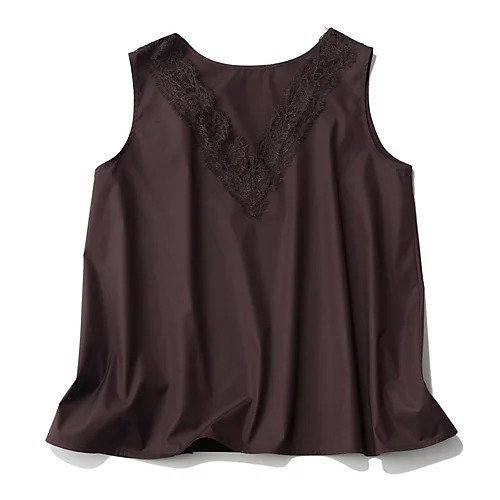 【スアデオ/suadeo】の【亀恭子さんコラボ】【前後2WAY】 レーストリミングノースリーブブラウス インテリア・キッズ・メンズ・レディースファッション・服の通販 founy(ファニー) 　ファッション　Fashion　レディースファッション　Fashion for Women　トップス・カットソー　Cut & Sew Tops　キャミソール&ノースリーブ　Camisoles & Sleeveless Tops　シャツ・ブラウス・オフィスカジュアル　Elegant Blouses & Button-Ups　コラボ　Collaboration, Collab　ボトム　Bottoms, Lower Wear　レース　Lace, Lace Fabric　エレガント 上品　Elegant　夏　Summer　洗える　Machine Washable　ブラウン|ID: prp329100004961571 ipo3291000000037224153