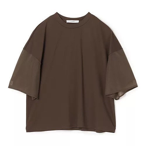 【スアデオ/suadeo】の【亀恭子さんコラボ】袖シアーとろみブラウス風トップス インテリア・キッズ・メンズ・レディースファッション・服の通販 founy(ファニー) 　ファッション　Fashion　レディースファッション　Fashion for Women　トップス・カットソー　Cut & Sew Tops　シャツ・ブラウス・オフィスカジュアル　Elegant Blouses & Button-Ups　とろみ　Fluid, Flowy Fabric　コラボ　Collaboration, Collab　シアー　Sheer, See-Through　トレンド　Trend, Trending Now　洗える　Machine Washable　ブラウン|ID: prp329100004961572 ipo3291000000037224161