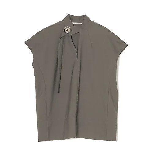 【ハルノブムラタ/HARUNOBUMURATA】のHEPBURN SL/ボタンブラウス インテリア・キッズ・メンズ・レディースファッション・服の通販 founy(ファニー) 　ファッション　Fashion　レディースファッション　Fashion for Women　トップス・カットソー　Cut & Sew Tops　シャツ・ブラウス・オフィスカジュアル　Elegant Blouses & Button-Ups　サマー　Summer, Summer Style　シルバー　Silver, Metallic Silver　バランス　Balance, Style Balance　ビッグ　Big, Oversized　エレガント 上品　Elegant　チャコールグレー|ID: prp329100004961589 ipo3291000000037224238