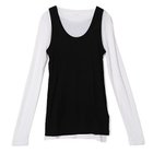 【プレインピープル/PLAIN PEOPLE】のハイツイストフライスタンクトップレイヤードTシャツ ホワイト×ブラック|ID: prp329100004961606 ipo3291000000037241557