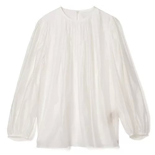 【プレインピープル/PLAIN PEOPLE】のアセテートリヨセルローンシアーギャザーブラウス インテリア・キッズ・メンズ・レディースファッション・服の通販 founy(ファニー) 　ファッション　Fashion　レディースファッション　Fashion for Women　トップス・カットソー　Cut & Sew Tops　シャツ・ブラウス・オフィスカジュアル　Elegant Blouses & Button-Ups　ギャザー　Gathered, Ruffled　スリーブ　Sleeve, Long Sleeve / Short Sleeve　洗える　Machine Washable　ホワイト|ID: prp329100004961609 ipo3291000000037224340