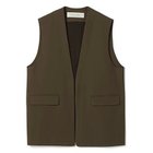 【プレインピープル/PLAIN PEOPLE】のコットンキュプララチネノーカラーベスト カーキグレー|ID: prp329100004961610 ipo3291000000037241595