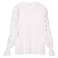 【チノ/CINOH】のSHEF GATHERED SLEEVE LONG T SHIRT 大人の最旬トレンドファッション＆コーディネート founy(ファウニー) ファッション Fashion レディースファッション Fashion for Women トップス・カットソー Cut & Sew Tops シャツ・ブラウス・オフィスカジュアル Elegant Blouses & Button-Ups ロングTシャツ・Tシャツ Longline T-Shirts & Tees インド Indian Textile 洗える Machine Washable カットソー Cut and Sewn Top ギャザー Gathered, Ruffled 吸水 Absorbent, Quick-Dry シアー Sheer, See-Through シンプル Simple, Minimal スリーブ Sleeve, Long Sleeve / Short Sleeve デニム Denim, Jeans Material ドッキング Docking, Mixed Material ドレープ Drape, Draping Fabric 定番 Standard, Basic Item バランス Balance, Style Balance フォルム Silhouette, Form ロング Long, Long-Length 夏 Summer エレガント 上品 Elegant |ID:prp329100004961663
