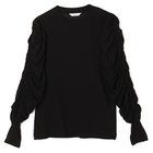 【チノ/CINOH】のSHEF GATHERED SLEEVE LONG T SHIRT 人気、トレンドファッション・服の通販 founy(ファニー) ファッション Fashion レディースファッション Fashion for Women トップス・カットソー Cut & Sew Tops シャツ・ブラウス・オフィスカジュアル Elegant Blouses & Button-Ups ロングTシャツ・Tシャツ Longline T-Shirts & Tees インド Indian Textile 洗える Machine Washable カットソー Cut and Sewn Top ギャザー Gathered, Ruffled 吸水 Absorbent, Quick-Dry シアー Sheer, See-Through シンプル Simple, Minimal スリーブ Sleeve, Long Sleeve / Short Sleeve デニム Denim, Jeans Material ドッキング Docking, Mixed Material ドレープ Drape, Draping Fabric 定番 Standard, Basic Item バランス Balance, Style Balance フォルム Silhouette, Form ロング Long, Long-Length 夏 Summer エレガント 上品 Elegant thumbnail BLACK|ID: prp329100004961663 ipo3291000000037224622