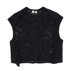 【アンフィル/unfil】のpattern mesh cotton jersey ruffled sleeveless top 人気、トレンドファッション・服の通販 founy(ファニー) ファッション Fashion レディースファッション Fashion for Women トップス・カットソー Cut & Sew Tops フレア Flare, Flared メッシュ Mesh, Net Fabric 洗える Machine Washable thumbnail washed black|ID: prp329100004961671 ipo3291000000037224661