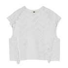 【アンフィル/unfil】のpattern mesh cotton jersey ruffled sleeveless top 人気、トレンドファッション・服の通販 founy(ファニー) ファッション Fashion レディースファッション Fashion for Women トップス・カットソー Cut & Sew Tops フレア Flare, Flared メッシュ Mesh, Net Fabric 洗える Machine Washable thumbnail off white|ID: prp329100004961671 ipo3291000000037224663