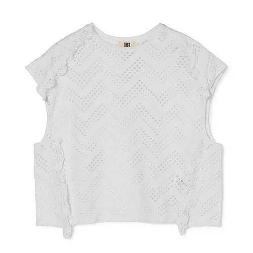 【アンフィル/unfil】のpattern mesh cotton jersey ruffled sleeveless top インテリア・キッズ・メンズ・レディースファッション・服の通販 founy(ファニー) 　ファッション　Fashion　レディースファッション　Fashion for Women　トップス・カットソー　Cut & Sew Tops　フレア　Flare, Flared　メッシュ　Mesh, Net Fabric　洗える　Machine Washable　off white|ID: prp329100004961671 ipo3291000000037224663