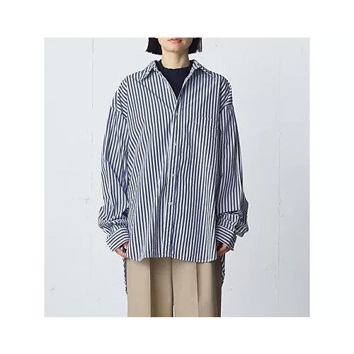 【ミディウミ/MidiUmi】のパターンビッグシャツ インテリア・キッズ・メンズ・レディースファッション・服の通販 founy(ファニー) 　ファッション　Fashion　レディースファッション　Fashion for Women　トップス・カットソー　Cut & Sew Tops　シャツ・ブラウス・オフィスカジュアル　Elegant Blouses & Button-Ups　ブロード　Broadcloth, Fine Cotton　マニッシュ　Mannish, Boyish　ブルー|ID: prp329100004961707 ipo3291000000037224860