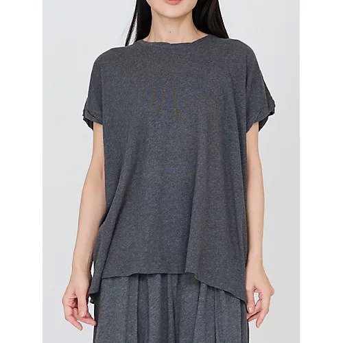 【ナナデコール/nanadecor】のファインニットツイストTシャツ インテリア・キッズ・メンズ・レディースファッション・服の通販 founy(ファニー) 　ファッション　Fashion　レディースファッション　Fashion for Women　トップス・カットソー　Cut & Sew Tops　ニット　Knit Tops & Sweaters　シャツ・ブラウス・オフィスカジュアル　Elegant Blouses & Button-Ups　ロングTシャツ・Tシャツ　Longline T-Shirts & Tees　ショルダー　Shoulder, Shoulder Strap　セットアップ　Set-Up, Coordinated Outfit　ツイスト　Tweed, Tweed Fabric　デニム　Denim, Jeans Material　ドロップ　Drop Shoulder, Dropped Style　定番　Standard, Basic Item　なめらか　Smooth, Silky Texture　ヨガ　Yoga, Yoga Wear　リラックス　Relax, Relaxed Fit　チャコールグレー|ID: prp329100004961773 ipo3291000000037225261