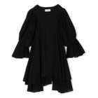 【アユーシ/AAYUSHI】のリルヘムパフスリーブトップス 人気、トレンドファッション・服の通販 founy(ファニー) ファッション Fashion レディースファッション Fashion for Women トップス・カットソー Cut & Sew Tops インド Indian Textile 洗える Machine Washable ギャザー Gathered, Ruffled シルク Silk, 100% Silk シンプル Simple, Minimal スリーブ Sleeve, Long Sleeve / Short Sleeve フレア Flare, Flared thumbnail BLACK|ID: prp329100004961799 ipo3291000000037225378