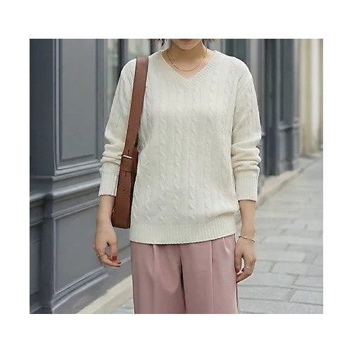 【スタイルデリ/STYLE DELI】のストレートケーブルVネックニットトップス 人気、トレンドファッション・服の通販 founy(ファニー) 　ファッション　Fashion　レディースファッション　Fashion for Women　トップス・カットソー　Cut & Sew Tops　ニット　Knit Tops & Sweaters　Vネックトップス　V-Neck Tops / V-Cut Neckline Shirts　イエロー　Yellow　春　Spring　シンプル　Simple, Minimal　スタイリッシュ　Stylish, Fashionable　ストレート　Straight, Straight Cut　スリット　Slit, Slit Detail　長袖　Long Sleeve, Full Sleeve　バランス　Balance, Style Balance　ブラウジング　Blouson Silhouette, Cinched Waist　ロング　Long, Long-Length　おすすめ　Recommended / Our Picks　夏　Summer　 other-1|ID: prp329100004961822 ipo3291000000037225472