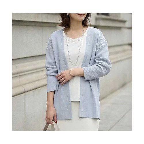 【スタイルデリ/STYLE DELI】のリブ編みトッパーカーディガン インテリア・キッズ・メンズ・レディースファッション・服の通販 founy(ファニー) 　ファッション　Fashion　レディースファッション　Fashion for Women　トップス・カットソー　Cut & Sew Tops　カーディガン・羽織り　Layered Style Cardigans　レディースパーカー・カジュアルフーディー　Casual Hoodies & Sweatshirts　イエロー　Yellow　春　Spring　カーディガン　Cardigan, Knitwear　シンプル　Simple, Minimal　スタイリッシュ　Stylish, Fashionable　ストレート　Straight, Straight Cut　スリット　Slit, Slit Detail　トッパー　Topper, Light Cardigan　定番　Standard, Basic Item　長袖　Long Sleeve, Full Sleeve　パステル　Pastel, Soft Color　フォルム　Silhouette, Form　ポケット　Pocket, Pocket Detail　A/W・秋冬　Autumn/Winter　S/S・春夏　SS, Spring/Summer, Warm Season　夏　Summer　ニュアンスブルー|ID: prp329100004961833 ipo3291000000037225552