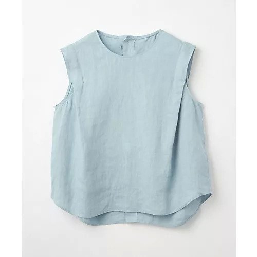 【レキュップ/LEQUIPE】のピュアリネンガーメントダイトップス インテリア・キッズ・メンズ・レディースファッション・服の通販 founy(ファニー) 　ファッション　Fashion　レディースファッション　Fashion for Women　トップス・カットソー　Cut & Sew Tops　おすすめ　Recommended / Our Picks　セットアップ　Set-Up, Coordinated Outfit　ノースリーブ　Sleeveless, No-Sleeve　バランス　Balance, Style Balance　ミドル　Middle Length, Mid Height　ワイド　Wide, Wide Fit　洗える　Machine Washable　サックスブルー|ID: prp329100004961840 ipo3291000000037225588