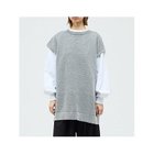 【ミズイロ インド/mizuiro ind】のストーンウォッシュメッシュロングベスト グレー|ID: prp329100004961846 ipo3291000000037225612