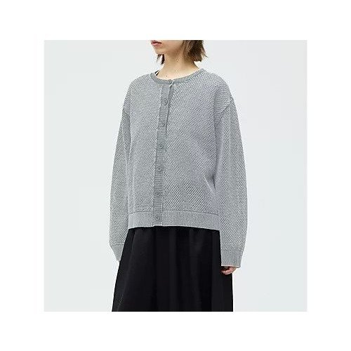 【ミズイロ インド/mizuiro ind】のストーンウォッシュメッシュクルーネックカーディガン 人気、トレンドファッション・服の通販 founy(ファニー) 　ファッション　Fashion　レディースファッション　Fashion for Women　トップス・カットソー　Cut & Sew Tops　カーディガン・羽織り　Layered Style Cardigans　インナー　Innerwear　コンパクト　Compact, Small Size　タンク　Tank Top, Sleeveless Top　春　Spring　長袖　Long Sleeve, Full Sleeve　other-3|ID: prp329100004961848 ipo3291000000037225625