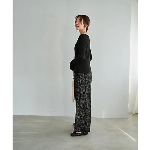 【スタイルデリ/STYLE DELI】の袖口折り返しボートネックリブトップス 人気、トレンドファッション・服の通販 founy(ファニー) 　ファッション　Fashion　レディースファッション　Fashion for Women　トップス・カットソー　Cut & Sew Tops　イエロー　Yellow　オレンジ　Orange　カットソー　Cut and Sewn Top　シンプル　Simple, Minimal　ストレート　Straight, Straight Cut　スリット　Slit, Slit Detail　定番　Standard, Basic Item　人気　Popular, Best Seller　長袖　Long Sleeve, Full Sleeve　夏　Summer　other-3|ID: prp329100004961867 ipo3291000000037225748