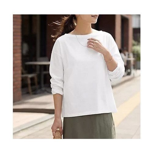 【スタイルデリ/STYLE DELI】の綿100ボートオフショルトップス 人気、トレンドファッション・服の通販 founy(ファニー) 　ファッション　Fashion　レディースファッション　Fashion for Women　トップス・カットソー　Cut & Sew Tops　イエロー　Yellow　カットソー　Cut and Sewn Top　シンプル　Simple, Minimal　ストレート　Straight, Straight Cut　スリット　Slit, Slit Detail　定番　Standard, Basic Item　人気　Popular, Best Seller　長袖　Long Sleeve, Full Sleeve　バランス　Balance, Style Balance　フォルム　Silhouette, Form　リラックス　Relax, Relaxed Fit　ワイド　Wide, Wide Fit　夏　Summer　 other-1|ID: prp329100004961879 ipo3291000000037225808