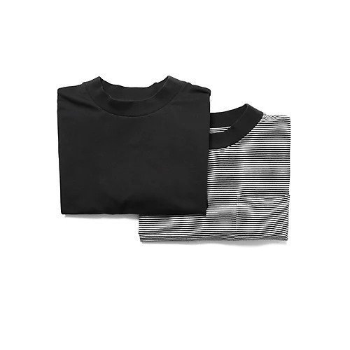 【ミディウミ/MidiUmi】のHOMEパックハーフスリーブTシャツ インテリア・キッズ・メンズ・レディースファッション・服の通販 founy(ファニー) 　ファッション　Fashion　レディースファッション　Fashion for Women　トップス・カットソー　Cut & Sew Tops　シャツ・ブラウス・オフィスカジュアル　Elegant Blouses & Button-Ups　ロングTシャツ・Tシャツ　Longline T-Shirts & Tees　カットソー　Cut and Sewn Top　スリーブ　Sleeve, Long Sleeve / Short Sleeve　ハーフ　Half, Half-Length　ボーダー　Border, Stripe　ポケット　Pocket, Pocket Detail　モックネック　Mock Neck, Short Turtleneck　巾着　Drawstring Bag, Kinchaku　旅行　Travel　無地　Plain, Solid Color　ブラック|ID: prp329100004961883 ipo3291000000037225844