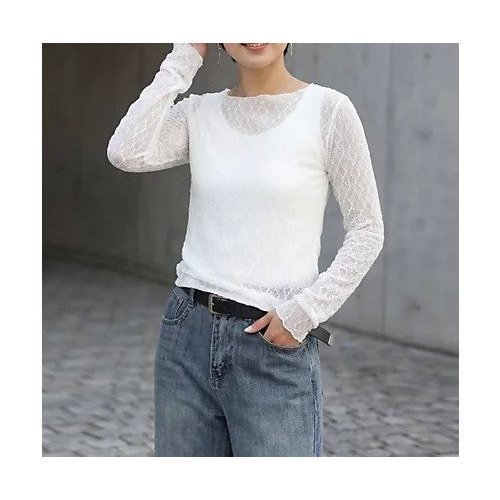 【スタイルデリ/STYLE DELI】のストレッチドットレーストップス インテリア・キッズ・メンズ・レディースファッション・服の通販 founy(ファニー) https://founy.com/ ファッション Fashion レディースファッション Fashion for Women トップス・カットソー Cut & Sew Tops インナー Innerwear カーディガン Cardigan, Knitwear キャミソール Camisole, Spaghetti Strap Top サロペット Overalls, Salopette シアー Sheer, See-Through ジャケット Jacket, Outerwear ストレッチ Stretch, Stretchy Fabric ストレート Straight, Straight Cut スリット Slit, Slit Detail 長袖 Long Sleeve, Full Sleeve フィット Fit, Slim Fit ベスト Vest, Waistcoat レース Lace, Lace Fabric |ID: prp329100004961884 ipo3291000000037225849