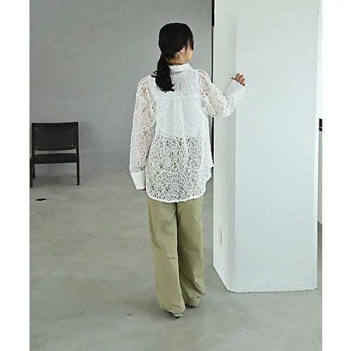 【スタイルデリ/STYLE DELI】の【BLK001】刺繍レースオーバーサイズシャツ 人気、トレンドファッション・服の通販 founy(ファニー) 　ファッション　Fashion　レディースファッション　Fashion for Women　トップス・カットソー　Cut & Sew Tops　シャツ・ブラウス・オフィスカジュアル　Elegant Blouses & Button-Ups　インナー　Innerwear　カフス　Cuff Design　キャミ　Camisole, Cami Top　シンプル　Simple, Minimal　スラックス　Slacks, Dress Pants　タンク　Tank Top, Sleeveless Top　ダウン　Down, Puffer　デニム　Denim, Jeans Material　バランス　Balance, Style Balance　ベーシック　Basic, Essential　レース　Lace, Lace Fabric　other-3|ID: prp329100004961891 ipo3291000000037225896