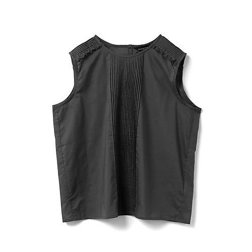 【ミズイロ インド/mizuiro ind】のピンタック&レースノースリーブプルオーバー インテリア・キッズ・メンズ・レディースファッション・服の通販 founy(ファニー) 　ファッション　Fashion　レディースファッション　Fashion for Women　トップス・カットソー　Cut & Sew Tops　キャミソール&ノースリーブ　Camisoles & Sleeveless Tops　カジュアルプルオーバー・ニットトップス　Pullovers & Knit Tops / Casual Pullovers　シンプル　Simple, Minimal　フロント　Front, Front Design　エレガント 上品　Elegant　夏　Summer　ブラック|ID: prp329100004961902 ipo3291000000037225992