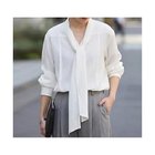 【スタイルデリ/STYLE DELI】の【LUXE】ニュアンス生地のタックボウタイブラウス ホワイト|ID: prp329100004961923 ipo3291000000037226120