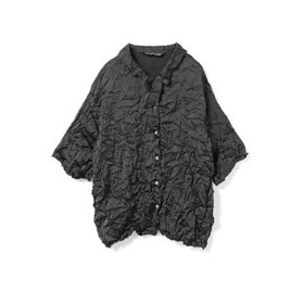 【ミズイロ インド/mizuiro ind】 ワッシャーハーフスリーブシャツ人気、トレンドファッション・服の通販 founy(ファニー) ファッション Fashion レディースファッション Fashion for Women トップス・カットソー Cut & Sew Tops シャツ・ブラウス・オフィスカジュアル Elegant Blouses & Button-Ups サテン Satin, Glossy Fabric ワッシャー Washer, Crinkled Finish エレガント 上品 Elegant 夏 Summer |ID:prp329100004961925